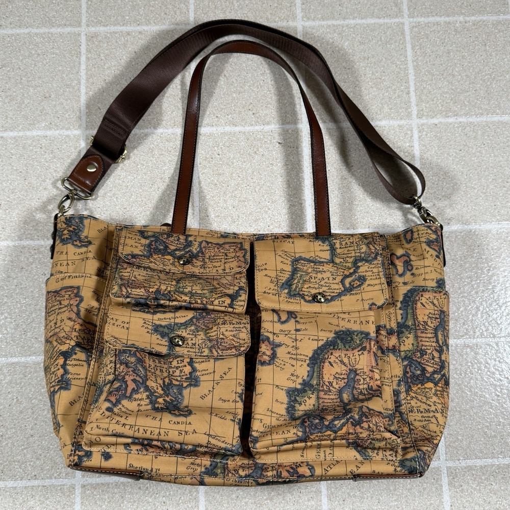 Patricia Nash Sorlana XL Tote in European Map Print